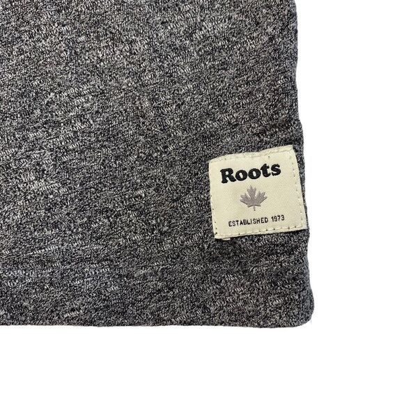 ROOTS Gray Shoulder Stripe Logo Red White Blue Short Sleeve Shirt XS Mens Unisex - Picture 3 of 6